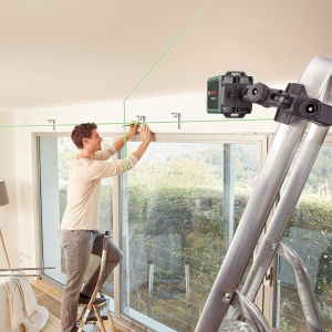 Laser cu linii incrucisate Bosch Quigo Green cu clema universala MM 2 (laser verde pentru o vizibilitate mai buna, carcasa din plastic reciclat, intr-o cutie) - Img 5