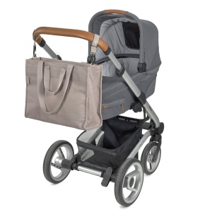 LASSIG Geanta de scutece pentru bebelusi cu covoras de infasat, atasament pentru carucior, produs in mod durabil/GRE Tote Up Bag Bag Bag taupe - Img 4