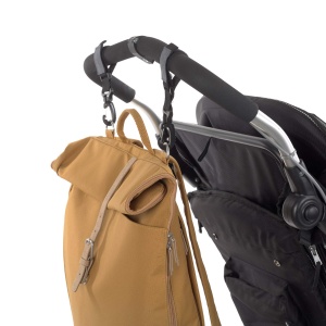 LASSIG Geanta de scutece, saltea de infasat, accesoriu pentru carucior, suport pentru sticle produs in mod durabil/GRE Rucsac Rolltop, galben (Curry) - Img 5