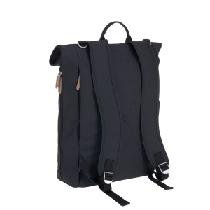 LASSIG Geanta de scutece, saltea de infasat, accesoriu pentru carucior, suport pentru sticle produs in mod durabil/GRE Rucsac Rolltop, albastru (albastru de noapte) - Img 2