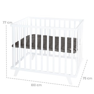 Laufgitter pentru copii roba 75 x 100 cm, alb, cu inaltime ajustabila, inclusiv protectie - Img 6