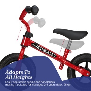 Laufrad Chicco Red Bullet pentru copii 2-5 ani, rosu, cu cadru metalic usor - Img 4