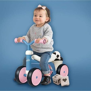Laufrad Smoby Rookie Roz pentru copii de la 12 luni, cu suport pentru jucarii, design retro - Img 2