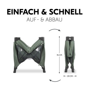 Laufstall pentru copii Hauck Sleep N Play SQ, 5 cm saltea, verde inchis - Img 6