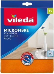 Laveta de praf Vileda Microfaser, 100 poliester, portocalie, 1 bucata