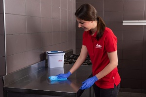Laveta microfibra Vileda Professional Breazy albastra performanta antibacteriana - Img 3