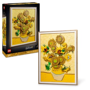 LEGO Art Vincent Van Gogh - Floarea-soarelui - Pictura 3D cu flori in miscare - Decoratiuni pentru sufragerie sau birou - Kit pentru adulti - Idee de