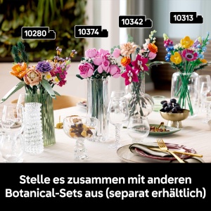 LEGO Botanicals 10374 Set Buchet de Trandafiri Roz Decorativ 12 Trandafiri si 4 Ramuri Albastrele - Img 8