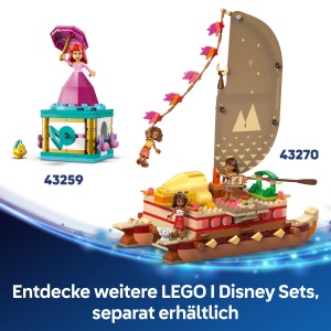 LEGO Disney Moana 2 Moanas Adventure Raft - Barca de jucarie cu panza textila punte detasabila foc de tabara si 3 minifigurine inclusiv Loto si Moni - - Img 9
