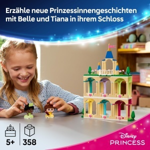 LEGO Disney Princess 43291 Castelul Mini-Printeselor Belle si Tiana 3 Etaje 358 Piese - Img 2