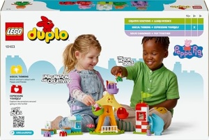 LEGO DUPLO Peppa Wutz Jahrmarkt 10453 Jucarie Montessori pentru Copii 2 ani cu Roti Gigante si Rampa - Img 11
