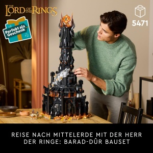 LEGO Icons Barad-dur 10333 Set pentru Adulti 5471 Piese Minifigurine Sauron Frodo Sam - Img 2