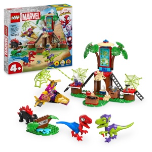 LEGO Marvel 11200 Spidey-Rex vs Gobby-Raptor Set cu Dinos pentru Copii 4 ani