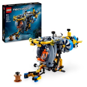 LEGO Technic 42201 Submarin Explorator Adancime 413 Piese Propulsoare Rotative si Greifarm