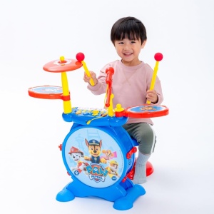 Lexibook K610PA PAW Patrol Helper on Four Paws Chase Kit de tobe pentru copii, sunet de tobe digital adevarat, claviatura cu 8 note, mufa MP3, scaun inclus, albastru/rosu - Img 8