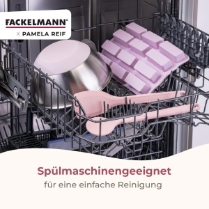 Lingura de gatit Fackelmann x Pamela Reif, Silikon Platina, Pastel Rosa, Hitzebestandig 230 C - Img 7