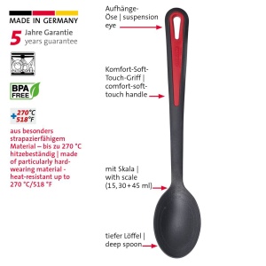 Lingura pentru legume Westmark Gallant, neagra, rezistenta la 270 C, cu scala interioara - Img 5