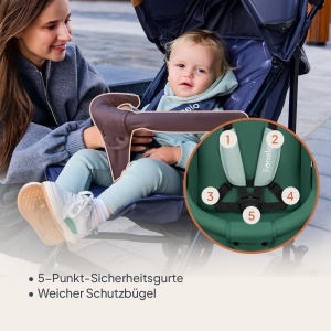 LIONELO Elia Buggy carucior pliabil mic de pana la 15 kg reglare spate si suport pentru picioare plasa de tantari cos de cumparaturi - Img 6