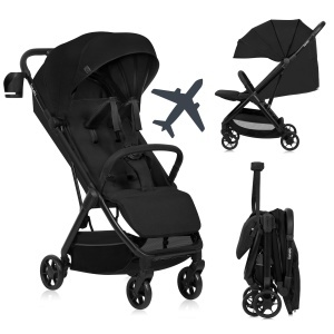 Lionelo Julie Air Buggy pana la 22 kg de la 6 m la 4 ani Pentru aeronave Roti pivotante Suspensie 360deg Mecanism de pliere cu o singura mana Reglarea spatarului Copertina SPF50+, usoara