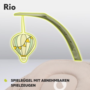 Lionelo RIO Salop electric pentru copii mici de pana la 9 kg Spatar reglabil, 3 viteze de cantarire, perne Curele de sezut Melodii si sunete ale naturii Greutate redusa 3,5 kg - Img 3