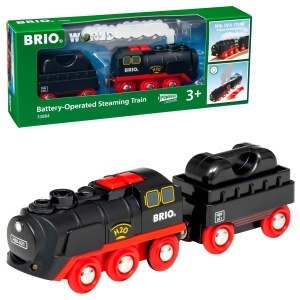 Locomotiva cu aburi BRIO World 33884 cu rezervor de apa si abur real pentru copii 3