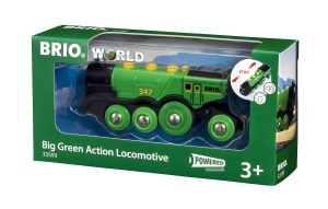 Locomotiva electrica BRIO 33593 Green Gustav cu lumini si sunete - Img 4