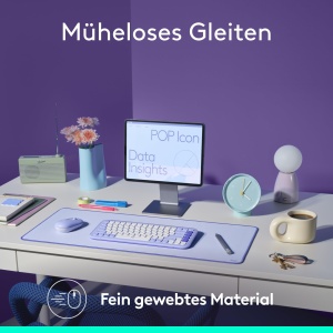 Logitech Desk Mat Studio Series Lilac Antiderapanta Rezistenta la Apa - Img 6