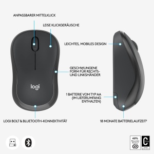 Logitech M240 Business Mouse Wireless Grafit SilentTouch Bluetooth USB - Img 6