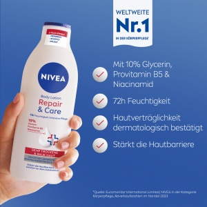 Lotiune pentru corp NIVEA Repair Care 400 ml, pentru piele foarte uscata, cu Glicerina si Provitamina B5 - Img 2