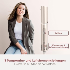 Luftstyler si Haartrockner Shark FlexStyle HD426SLEU, 3 in 1, 1000W, Champagner - Img 3