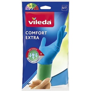 Manusi de cauciuc Vileda Comfort Care cu extract de musetel, marime S