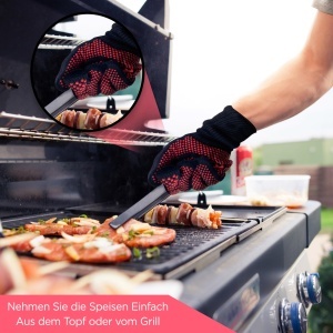 Manusi Grill Hitzebestande NutriChef, 800 C, Rosii, LXL - Img 5