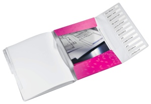 Mapa de organizare Leitz 46340023, 12 compartimente, PP, roz metalic - Img 2