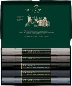 Marker Aquarell Faber-Castell Albrecht Durer, 5 culori, nuante de gri - Img 2