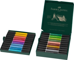 Marker Dual Faber-Castell 162020, 20 culori, pensula si varf fin - Img 2