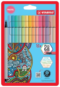 Marker Premium STABILO Pen 68, 1 mm, culori intense, uscat 24 ore