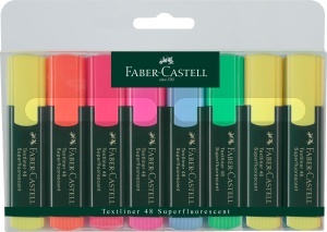 Marker textil Faber-Castell TEXTLINER 48, set 8 culori, cerneala pe baza de apa - Img 1