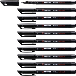 Marker universal STABILO OHPen, 0.7 mm, negru, rezistent la apa