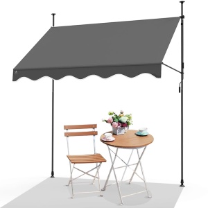 Markiza de balcon VOUNOT cu manivela, ajustabila, 250 cm, gri