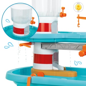 Masa de joaca cu apa Theo Klein Aqua Action Lighthouse XXL Interactiva, 2 etaje, pentru copii de la 3 ani - Img 3