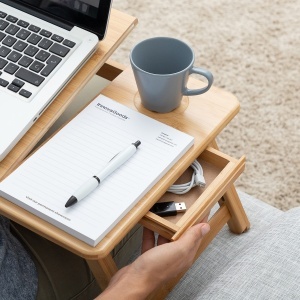 Masa multifunctionala pliabila InnovaGoods bambus reglabila pe inaltime ideala pentru laptop - Img 9