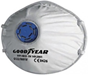 Masca de protectie Goodyear FFP2 cu ventil, model G122IN92V, material netesut