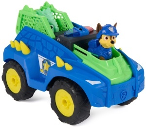 Masina cu telecomanda PAW Patrol Dino, vehicul Chase, cu figurine Stegosaurus, 20 cm - Img 7