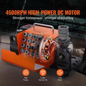 Masina de ascutit burghie VEVOR MR-20G 3-20 mm unghi reglabil 95deg-135deg motor puternic 120W - Img 5