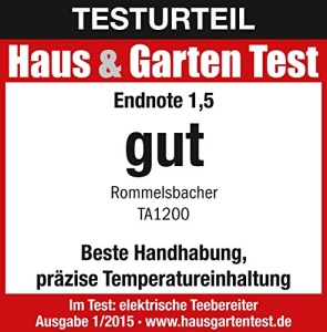 Masina de ceai Rommelsbacher TA 1200-5 programe 4 temperaturi de preparare 808590100 degC timp de preparare reglabil pana la 10 minute functie de ment - Img 6