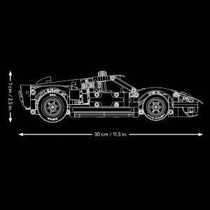 Masina de colectie LEGO Technic 1966 Ford GT40 MKII, 793 piese, V8, negru-silver - Img 7