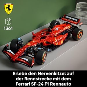 Masina de curse LEGO Technic Ferrari SF-24 F1 - Model de masina pentru adulti - Set de colectie de Formula 1 - Motor transmisie directie si DRS V6 la  - Img 2