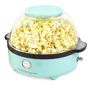 Masina de facut popcorn Nostalgia Retro 5.5L - Aqua, tehnologie rapida, design retro