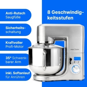 Masina de Gatit ProfiCook PC-KM 1096, 10L, 1500W, Argintie - Img 3