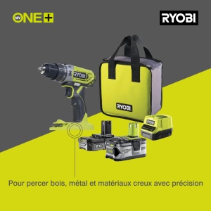 Masina de gaurit combinata cu acumulator RYOBI 18 V ONE+ R18PD2-242S (cutie de viteze cu 2 trepte, cuplu maxim 40 Nm, niveluri de cuplu 24, mandrina de gaurit 10 mm, incl. 1 x 4,0 Ah si 1 x 2,0 Ah si incarcator in geanta de scule) - Img 5